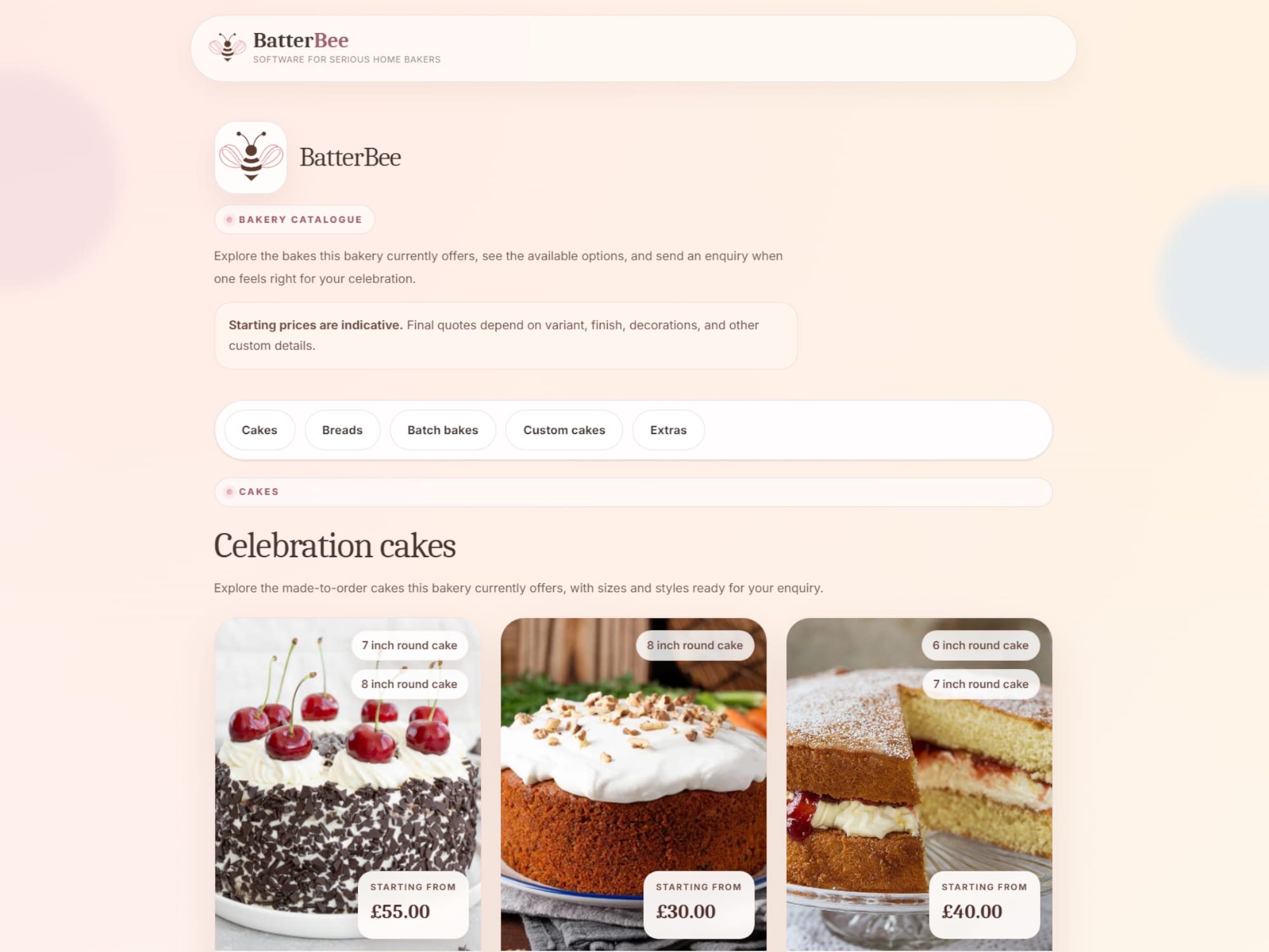 BatterBee storefront screen