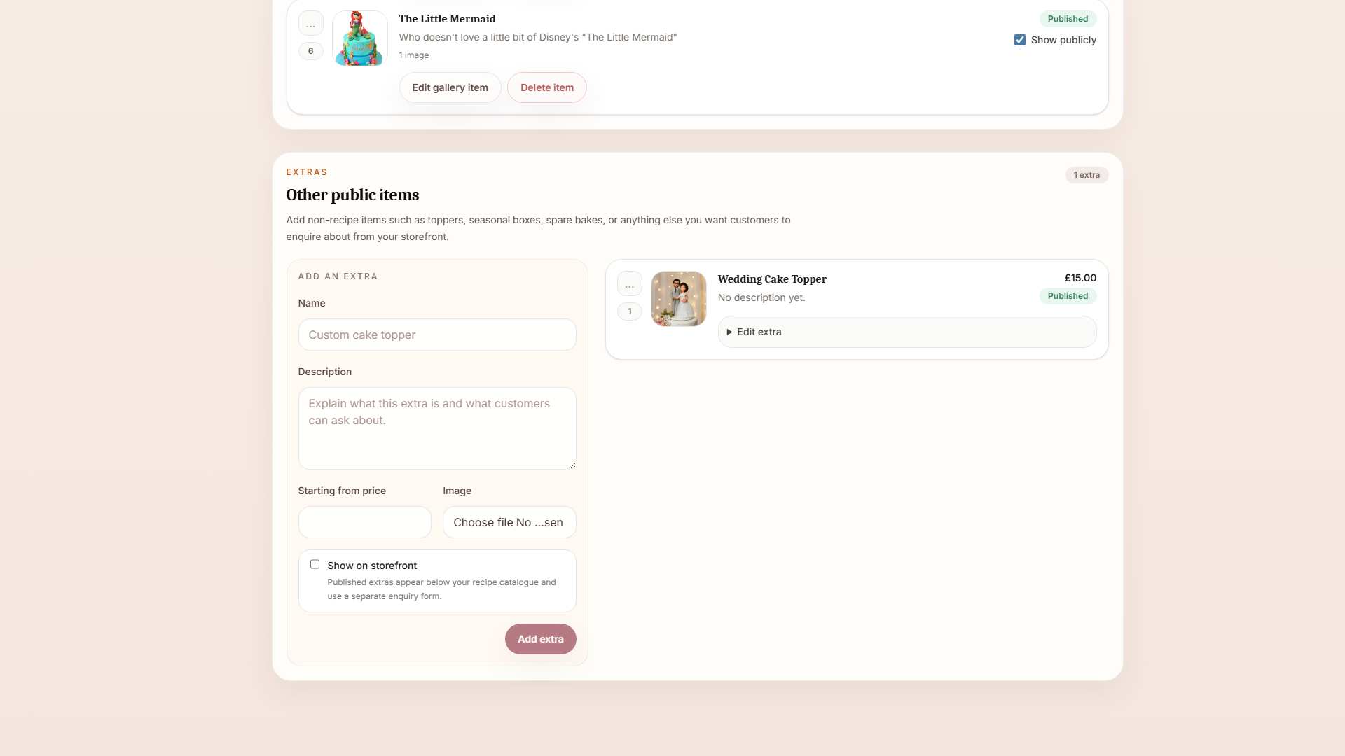 BatterBee extras storefront management