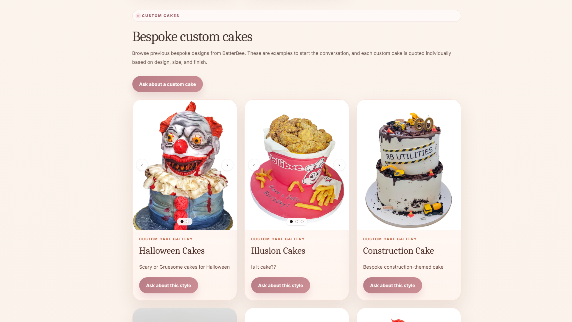 BatterBee public custom cakes gallery